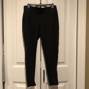 Faux leather trimmed leggings